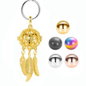 Exquisite Birthstone Dream Catcher Net Cremation Jewelry Keepsake Memorial Urn Pendant Accessories Keychain for Women and Men