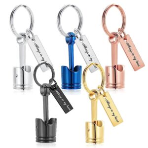 Auto Part Cremation Urn Keychain for Ashes for Men's Motor Piston Ashes Keepsake Memorial Jewelry for Dad