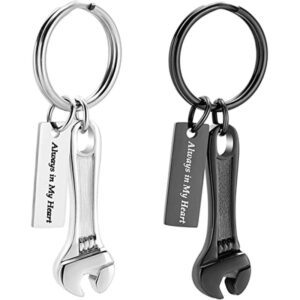 Wrench Urn Necklace for Ashes Keepsake Ash Holder Stainless Steel Cremation Jewelry Pendant for Women Men - Always in my heart