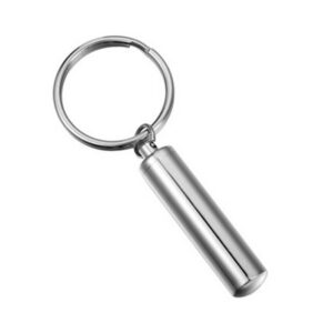 Stainless Steel Angel Cylinder Pendant Cremation Urn Keychain Memorial Keepsake Ashes Jewelry