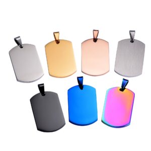 Customizable blank sublimation metal pet name code dog tag carving owner phone number necklace dog tag stainless steel