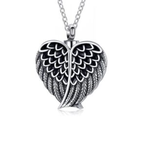 Cremation jewelry heart-shaped stainless steel engraved jewelry jar pendant, women's commemorative ash jewelry pendant necklace