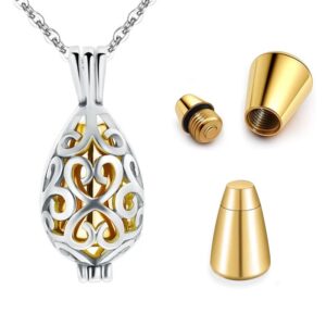 Cremation Jewelry for Ashes Lotus Flower Ashes Pendant Necklace with Mini Keepsake Urn Memorial Ash Jewelry
