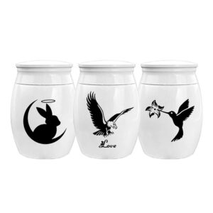 Hummingbird/ Eagle/ Rabbit Pattern Urns Pet Memorial Urn Stainless Steel Souvenir Jar Cremation Keepsake Jewelry for Ashe