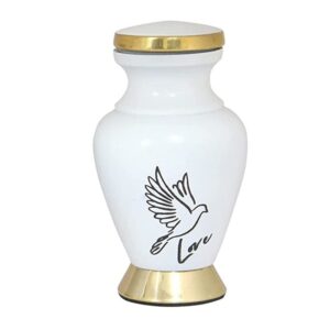 Mini White Urns Wings of Freedom Keepsake Urn for Human Ashes Honor Your Loved One with Funeral Jar Perfect for Adults Infants