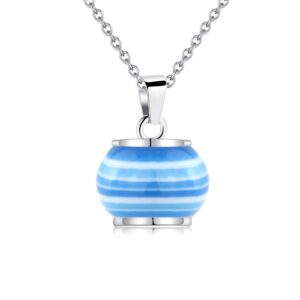 Circular lantern Urn Necklace for Ashes,Necklace for Ashes of Loved One Mom Papa Dad Pet Cremation Souvenir Jewelry for Funeral