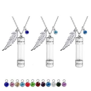 Engraving Openable Glass Vial Pendant Necklace Women Memorial Ashes Bottle Cremation Urn Memorial Gifts Jewelry For Pet Human