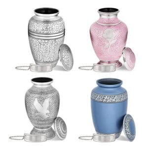 Stainless Steel Memorials Decorative Urn for Human Ashes Adult Size Hand Crafted Keepsake Cremation Urns with Pewter Nametag