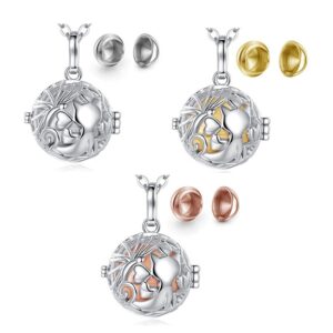 Urn Cremation Memorial Pendant Cat Love Locket for Human or Pet Ashes Keepsake Capsule Necklace Hollow Ball DIY Jewelry