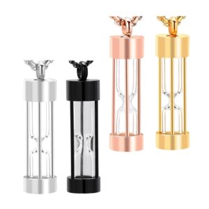 Stainless Steel Hourglass Urns Ash Pendant Jewelry Sandglass Keepsake Hold Memory Necklace Cylinder Necklace for Men Women Pet