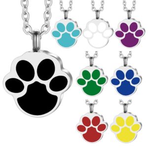 Cremation jewelry stainless steel urn cat paw urn necklace cat and dog ashes memorial pet urn pendant mini souvenir urn pendant
