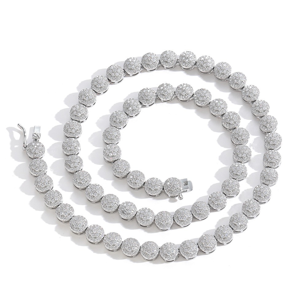 7mm tennis chain copper inlaid round zircon single breasted necklace bracelet - Image 4