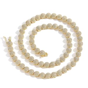 7mm tennis chain copper inlaid round zircon single breasted necklace bracelet