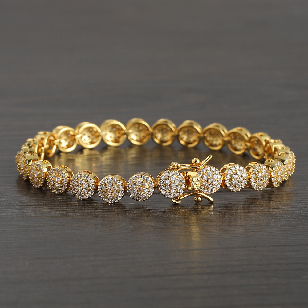 7mm tennis chain copper inlaid round zircon single breasted necklace bracelet - Image 2