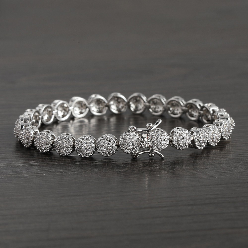 7mm tennis chain copper inlaid round zircon single breasted necklace bracelet - Image 3