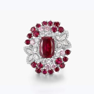 S925 Sterling Silver Pigeon Blood Red Zircon Ring