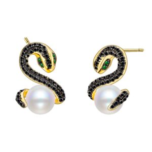 S925 Sterling Silver Snake Shell Bead Earrings