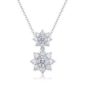 Fashion forest clavicle chain light luxury S925 silver stacked moissanite necklace