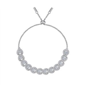 All-match heart-shaped bracelet S925 silver light luxury moissanite bracelet