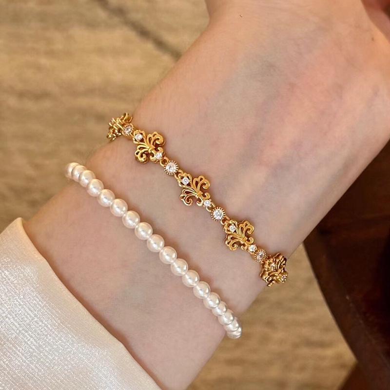 S925 Gold Plated Sterling Silver Antique Brushed Iris Moissanite Bracelet, Adjustable Size - Image 3