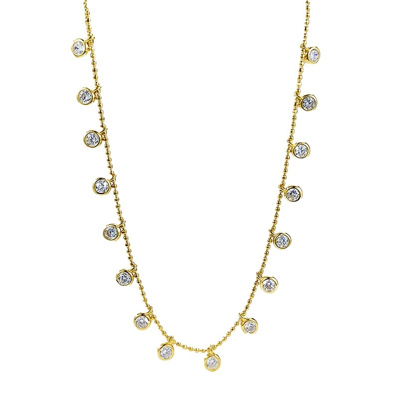 S925 Sterling Silver Moissanite Tassel Necklace