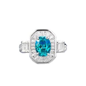 S925 sterling silver 1.5-carat Paraiba pigeon egg ring