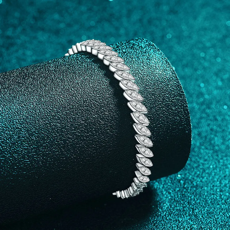 S925 Sterling Silver Full Moissanite Bracelet with Full Diamonds: A luxurious, niche design for fashionistas and versatile accessories. - Image 2