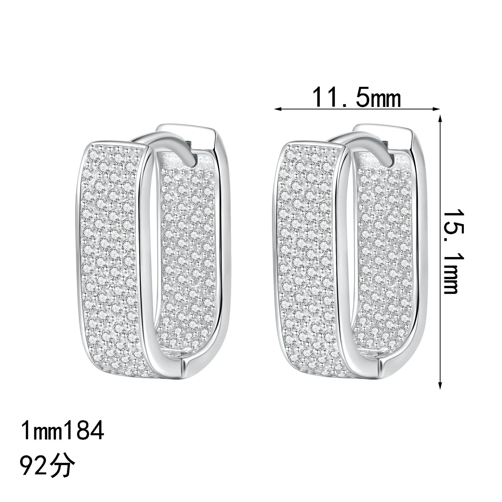 S925 Sterling Silver Moissanite Stud Earrings for Women, Small Square Earrings, Gorgeous and High-End Gift - Image 5