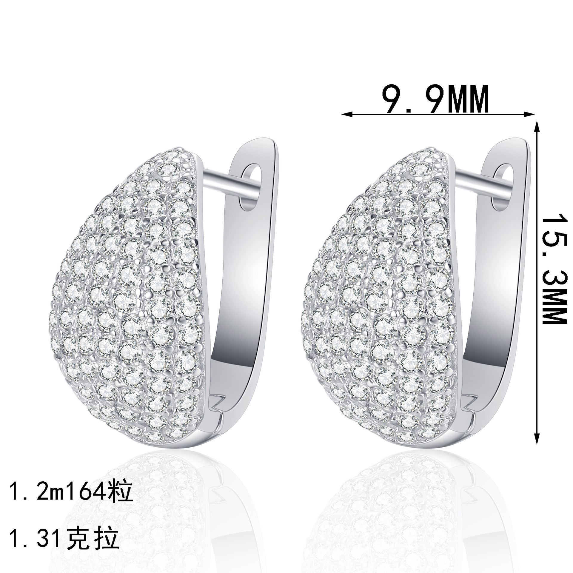 S925 Sterling Silver Moissanite Earrings, Teardrop Pear Shape, Simple and High-End Stud Earrings, European and American Fashion Earrings - Image 5
