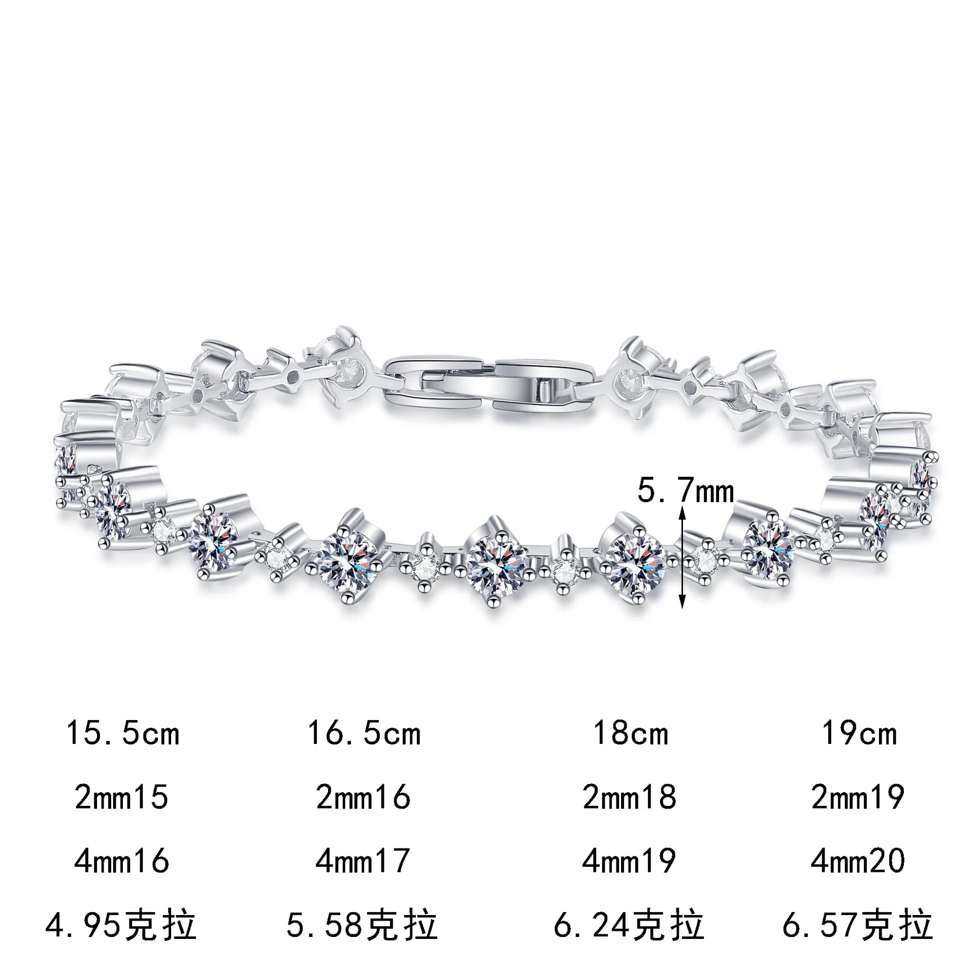S925 Sterling Silver Moissanite Bracelet for Women: A sophisticated and elegant minimalist design, perfect as a holiday gift. - Image 5