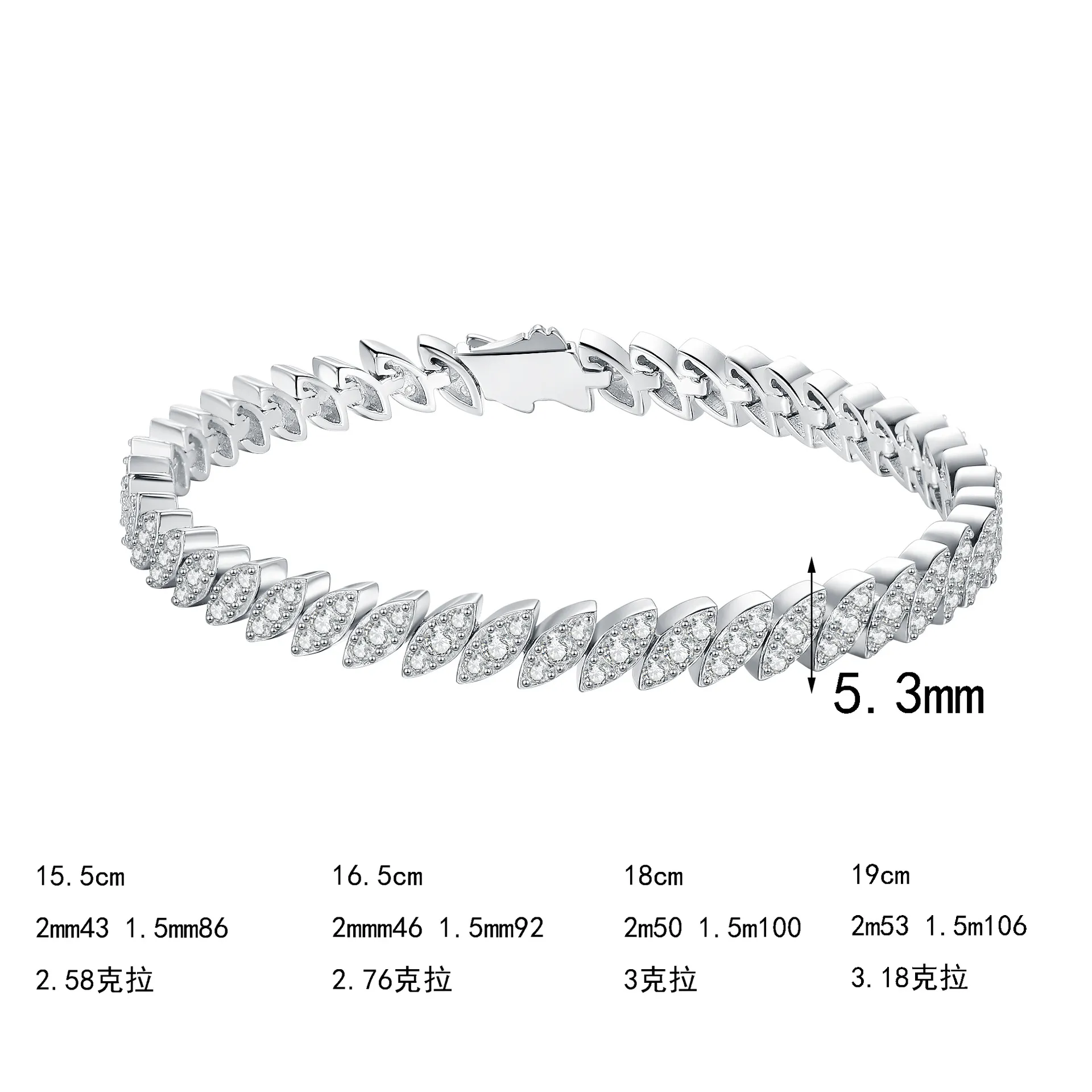 S925 Sterling Silver Full Moissanite Bracelet with Full Diamonds: A luxurious, niche design for fashionistas and versatile accessories. - Image 5